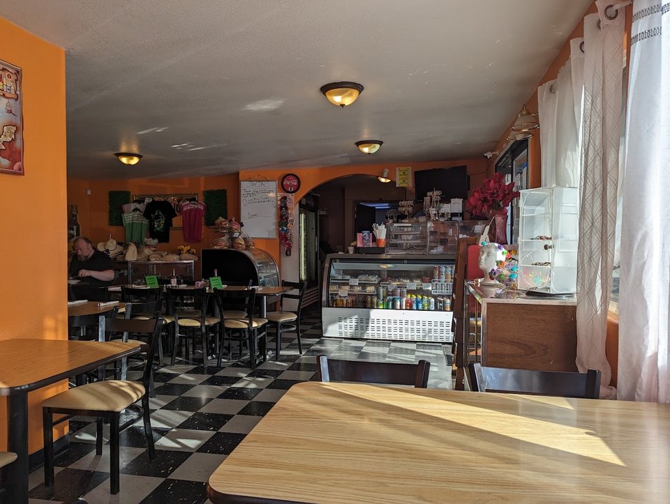 Mexican plates served in a no-nonsense dining space.